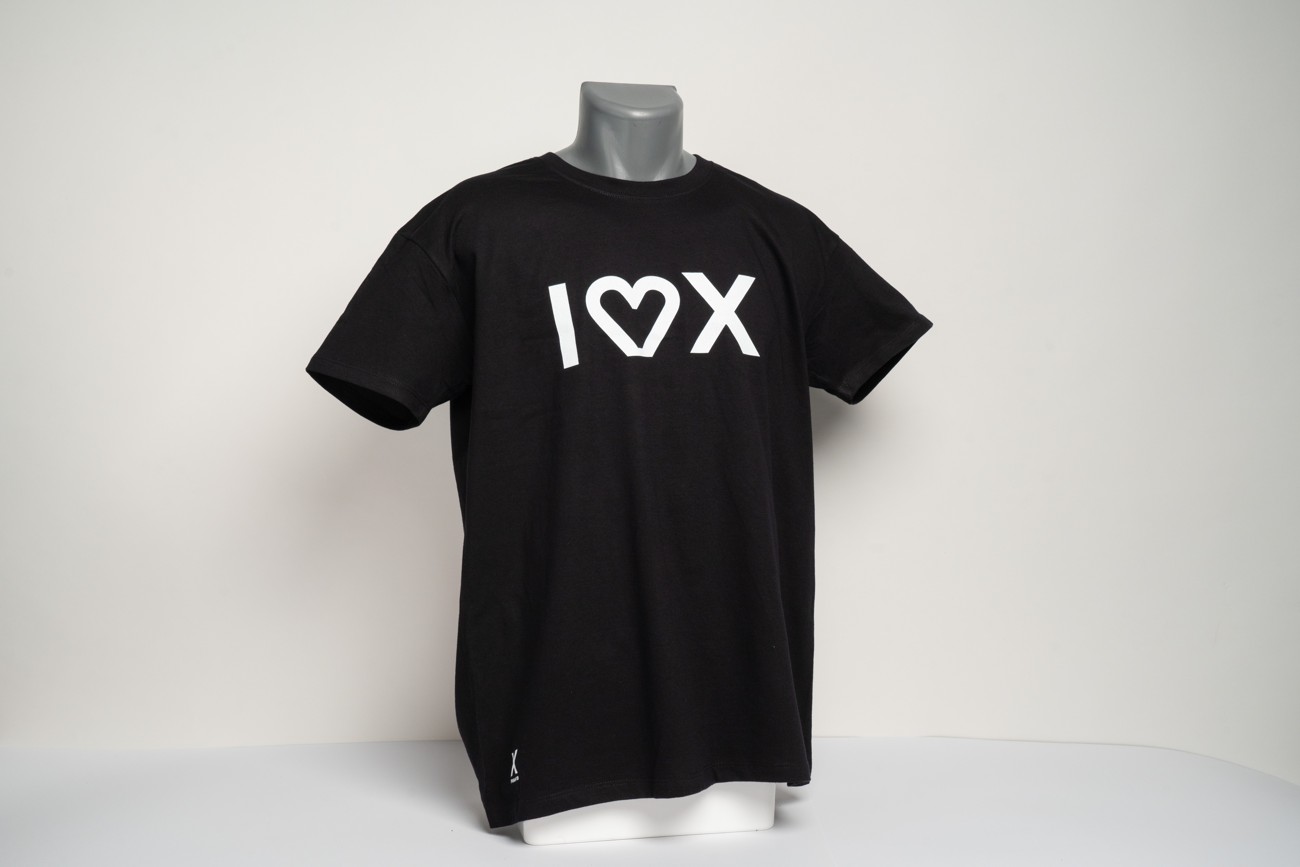 Triko pánské černé s potiskem I love X